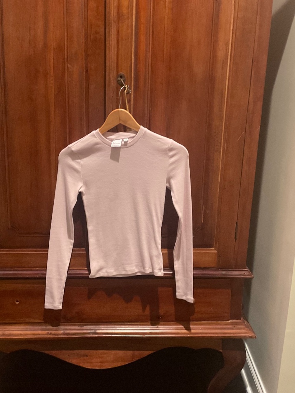 Aritzia TNA Homestretch Pink Ribbed Long Sleeve Shirt Size XS